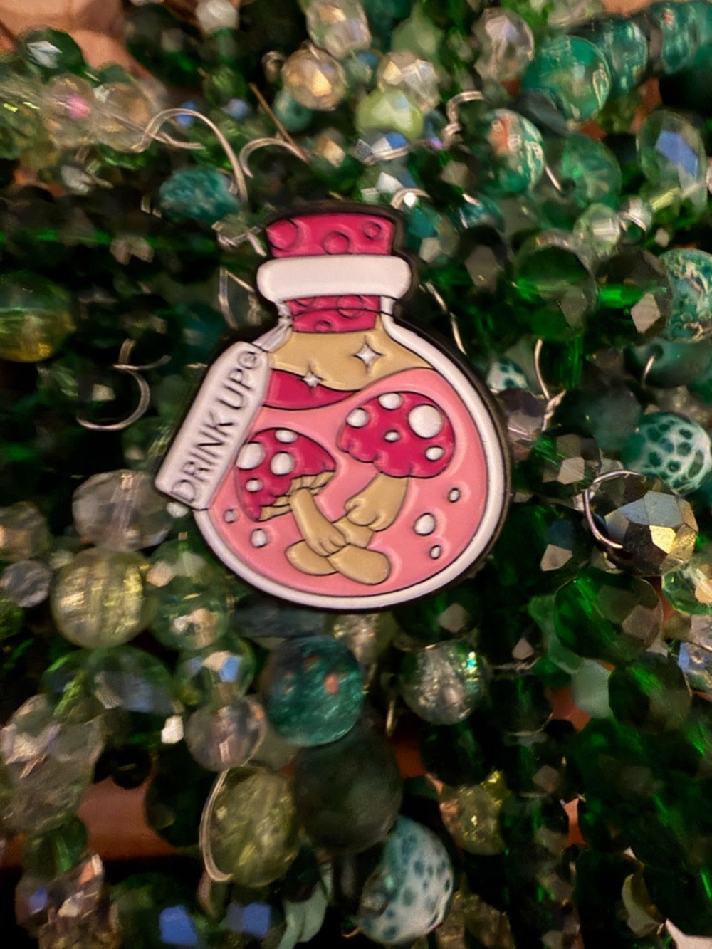 Pink Mushroom enamel pin